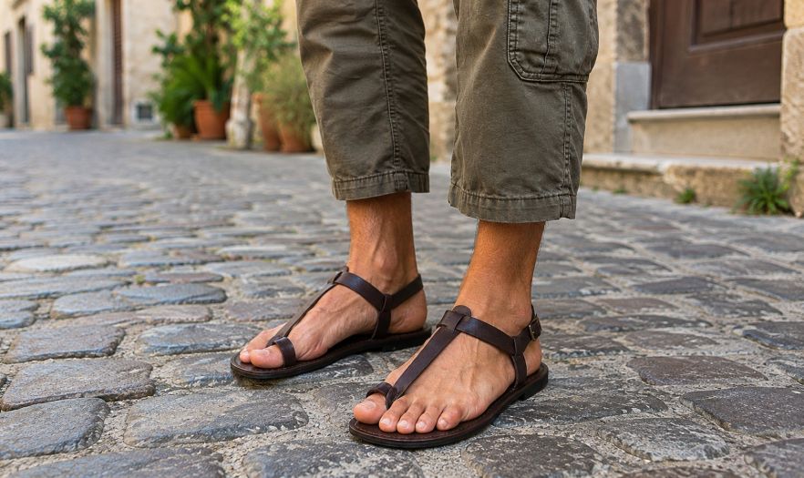 leather barefoot sandals